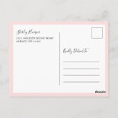 Carte Postale Changer la date écriture dorée fleurs roses (Dos)