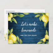 Carte Postale Changer la date Événement annulé Reporté Lemons (Devant / Derrière)