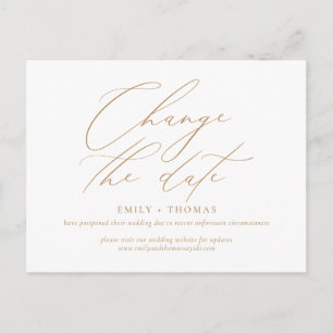 Carte Postale Changer la date minimaliste Moderne Calligraphie O