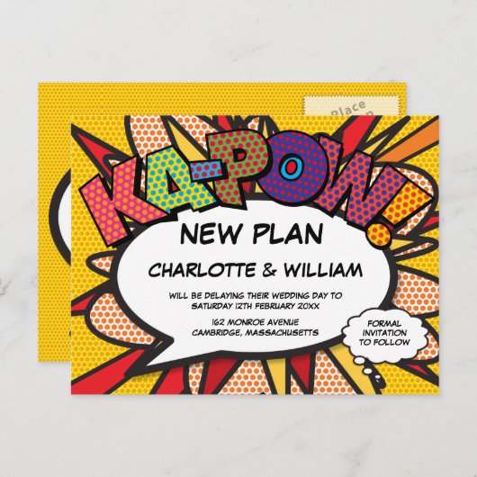 Carte Postale Changer la date Modern Comic Book Fun (Devant / Derrière)