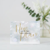 Carte Postale Changer la date Nouveau plan Script Annulé Hiver (Debout devant)