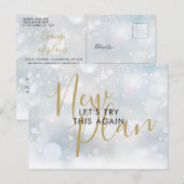 Carte Postale Changer la date Nouveau plan Script Annulé Hiver (Devant / Derrière)