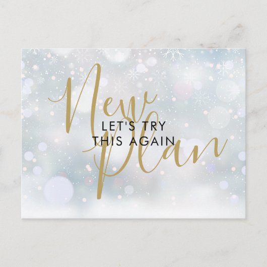 Carte Postale Changer la date Nouveau plan Script Annulé Hiver (Devant)