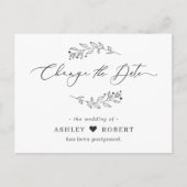 Carte Postale Changer la date Report Simple Feuilles Dessinées à (Devant)