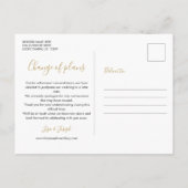 Carte Postale Changer la date reportée Annulée Chic Rose Gold (Dos)