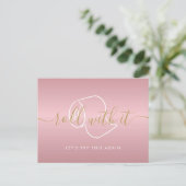 Carte Postale Changer la date reportée Annulée Chic Rose Gold (Debout devant)