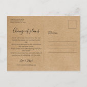 Carte Postale Changer la date reportée Annulée Rustique (Dos)