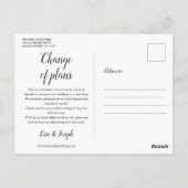 Carte Postale Changer la date Reportée Événement annulé (Dos)