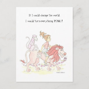 Carte Postale Changer le monde rose