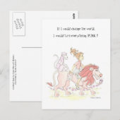 Carte Postale Changer le monde rose (Devant / Derrière)