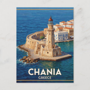 Carte Postale Chania Grèce Phare Égyptien Voyage