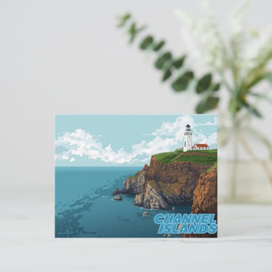 Carte Postale Channel Islands Lighthouse Coastal Art (Debout devant)