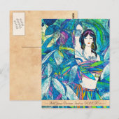 Carte Postale Chanson de lune Hao Ping oriental abstraite dame a (Devant / Derrière)
