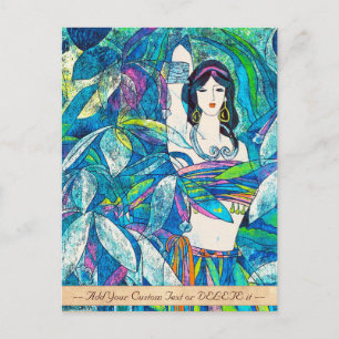 Carte Postale Chanson de lune Hao Ping oriental abstraite dame a