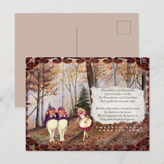 Carte Postale Chanson de Tweetle Dee Tweetle Dum de Looking Glas (Devant / Derrière)