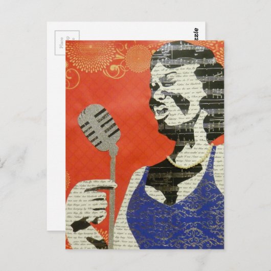 Carte Postale Chanson d'oiseaux bleus (Devant / Derrière)