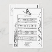 Carte Postale Chanson et papillon du réveil du printemps (Devant / Derrière)