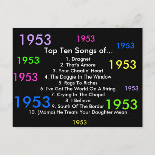 Carte Postale Chansons 1953