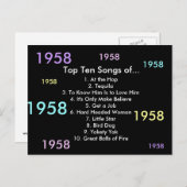 Carte Postale Chansons 1958 (Devant / Derrière)