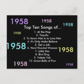 Carte Postale Chansons 1958 (Devant)