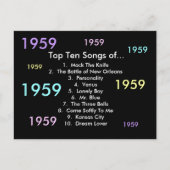 Carte Postale Chansons 1959 (Devant)