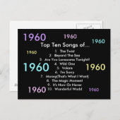 Carte Postale Chansons 1960 (Devant / Derrière)