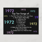 Carte Postale Chansons 1972 (Devant)