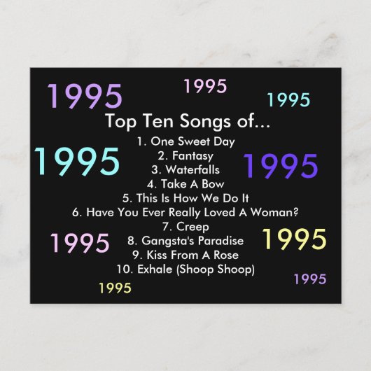 Carte Postale Chansons 1995 (Devant)