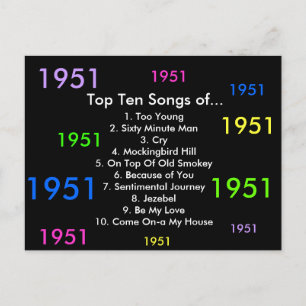 Carte Postale Chansons de 1951