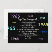 Carte Postale Chansons de 1965 (Devant / Derrière)