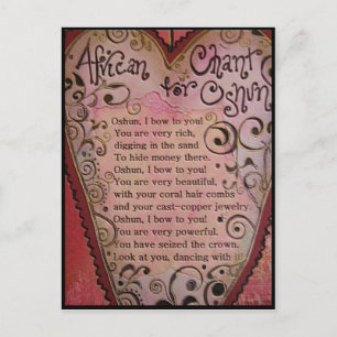 Carte Postale Chant africain pour Oshun