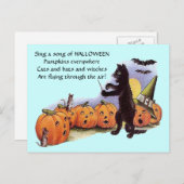 Carte Postale Chant Citrouille vintage (Devant / Derrière)