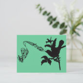 Carte Postale Chant musical Oiseau noir N'importe quel Arrière - (Debout devant)