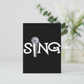 Carte Postale Chanter avec microphone (Debout devant)