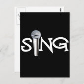Carte Postale Chanter avec microphone (Devant / Derrière)
