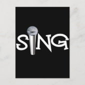 Carte Postale Chanter avec microphone (Devant)