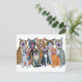 Carte Postale Chanter des chats (Debout devant)