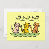 Carte Postale Chanter des chats Tshirts et cadeaux (Devant / Derrière)