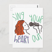 Carte Postale Chanter et sortir du coeur (Devant / Derrière)