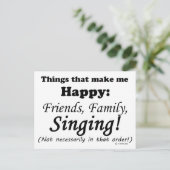 Carte Postale Chanter Me Rend Heureux (Debout devant)
