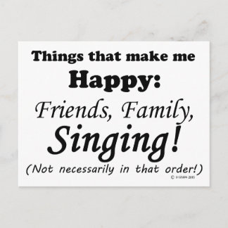 Carte Postale Chanter Me Rend Heureux