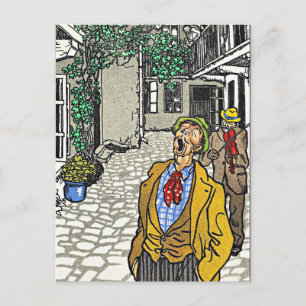 Carte Postale Chanteur à cadeaux, oeuvre de Moriz Jung