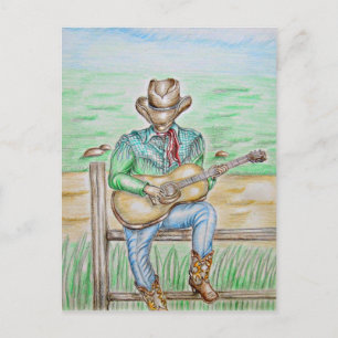Carte Postale Chanteur Cowboy