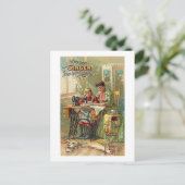 Carte Postale Chanteur Machine à coudre Annonce "La première leç (Debout devant)