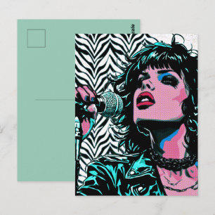 Carte Postale Chanteur Pop Art Amateurs de Musique Musiciens Ros