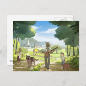 Carte Postale Chanteuse de blues ville feuille (Devant / Derrière)