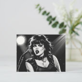Carte Postale Chanteuse goth punk de style BD noir et blanc des (Debout devant)