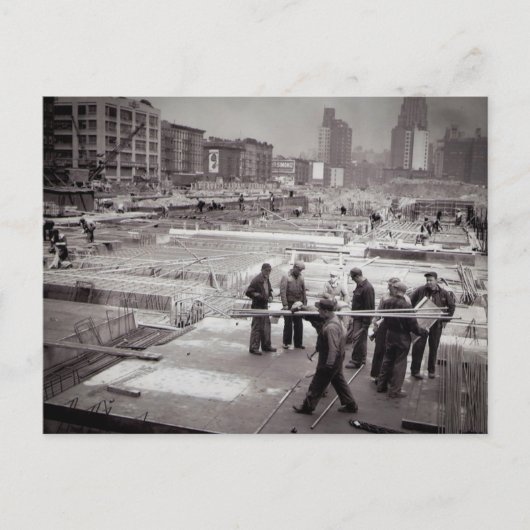 Carte Postale Chantier de construction côté est de NYC (Devant)