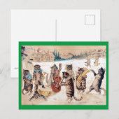 Carte Postale Chants de Noël, Louis Wain (Devant / Derrière)