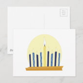 Carte Postale Chanukah bougies (Devant / Derrière)